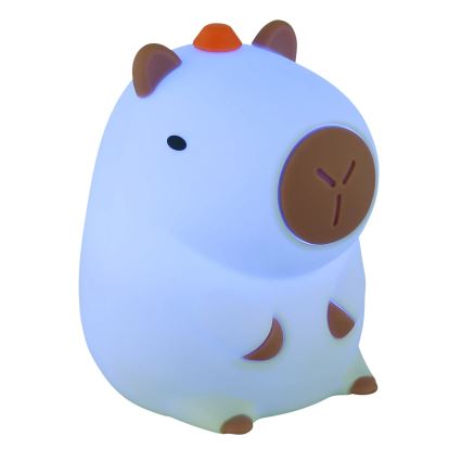 Globo - Luce notturna ricaricabile per bambini LED RGBW dimmerabile, LED 1,5W/5V, batteria 1200 mAh, capibara