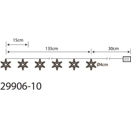 Globo 29906-10 - Catena decorativa LED 10xLED/0,03W/2xAA