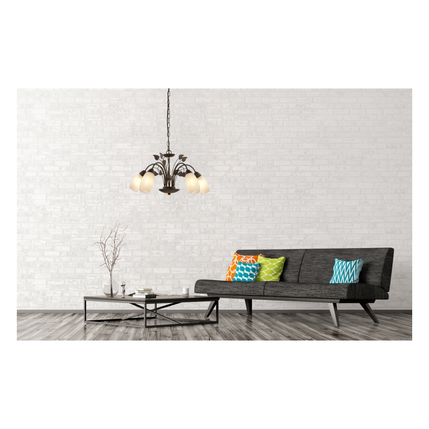 Globo - Lampadario a sospensione con catena 5xE14/40W/230V