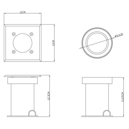 Globo - Luce vialetto 1xGU10/40W/230V IP67