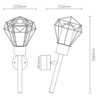 Globo - Applique da esterno 1xE27/15W/230V IP44