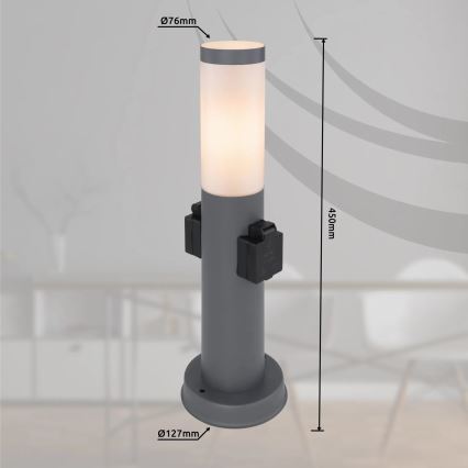 Globo 3158AK - Lampada da esterno con 2 prese BOSTON 1xE27/23W/230V IP44