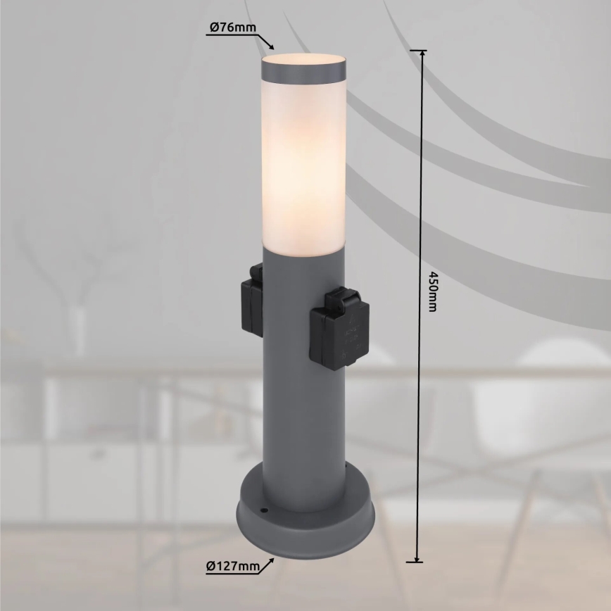 Globo 3158AK - Lampada da esterno con 2 prese BOSTON 1xE27/23W/230V IP44