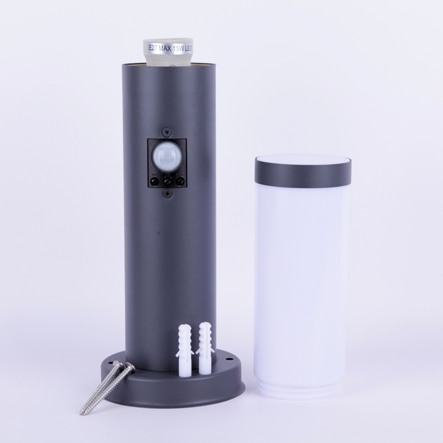 Globo - Lampada da esterno con sensore 1xE27/15W/230V 45 cm IP44