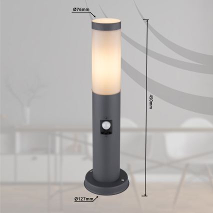 Globo - Lampada da esterno con sensore 1xE27/15W/230V 45 cm IP44