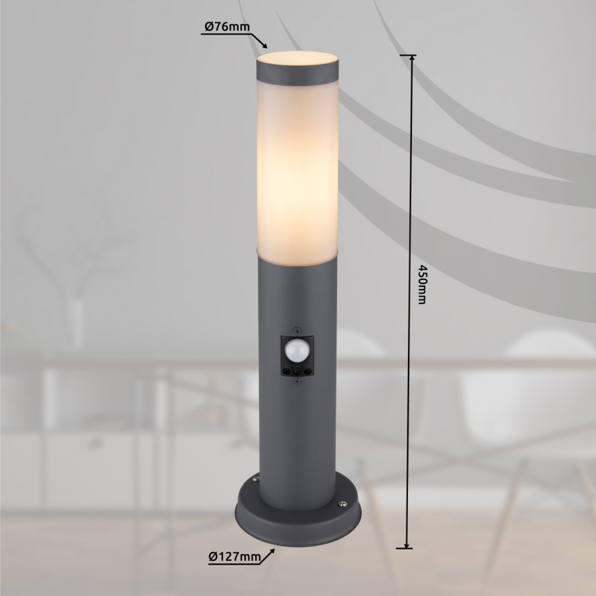 Globo - Lampada da esterno con sensore 1xE27/15W/230V 45 cm IP44