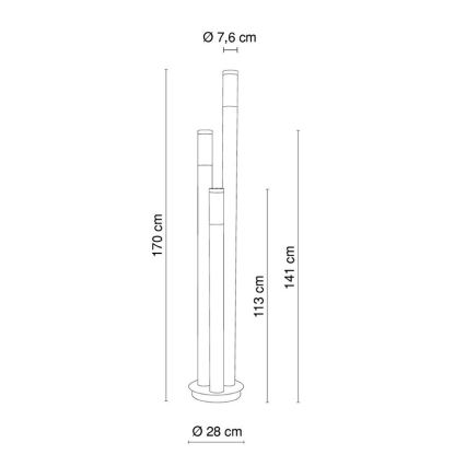 Globo - Lampada da esterno 3xE27/60W/230V 170 cm IP44