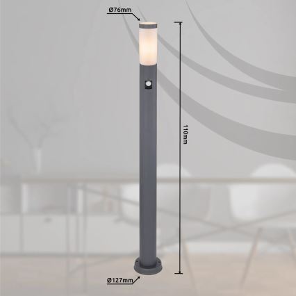 Globo - Lampada da esterno con sensore 1xE27/15W/230V IP44 110 cm antracite