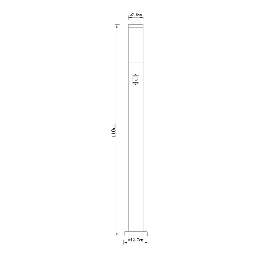 Globo - Lampada da esterno con sensore 1xE27/60W/230V 110 cm IP44