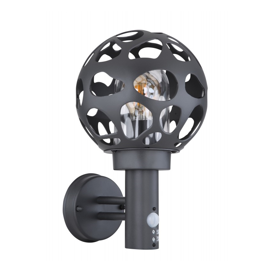 Globo - Applique da esterno con sensore 1xE27/15W/230V IP44