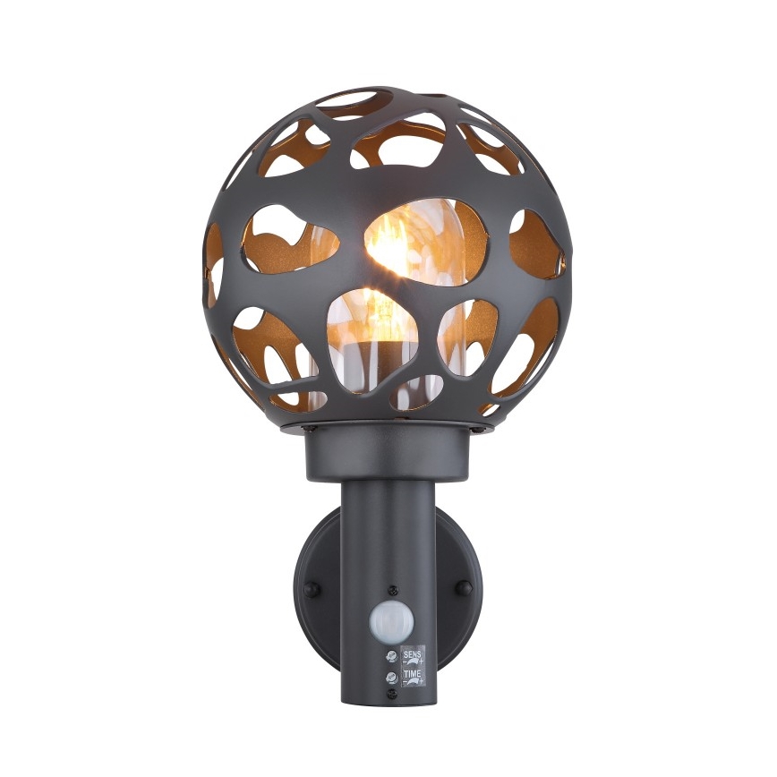 Globo - Applique da esterno con sensore 1xE27/15W/230V IP44