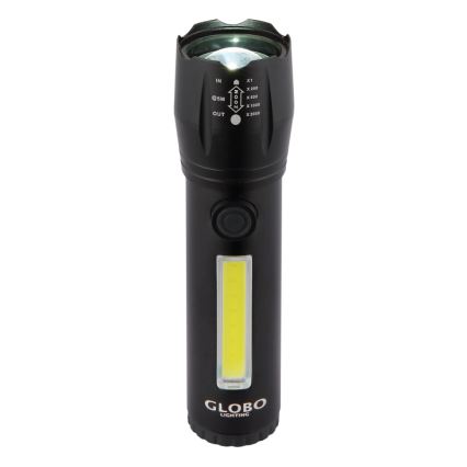 Globo - Torcia LED ricaricabile LED/3W/5V + COB/3W 5500K 1200 mAh