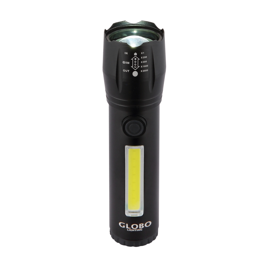 Globo - Torcia LED ricaricabile LED/3W/5V + COB/3W 5500K 1200 mAh