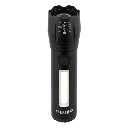 Globo - Torcia LED ricaricabile LED/3W/5V + COB/3W 5500K 1200 mAh
