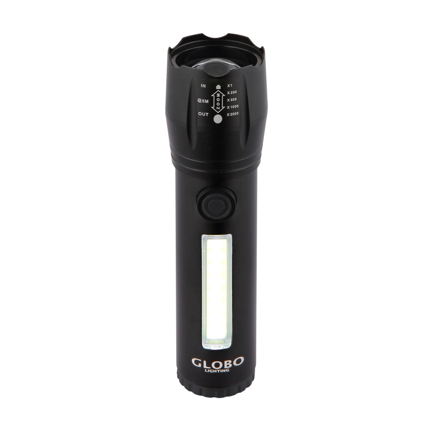 Globo - Torcia LED ricaricabile LED/3W/5V + COB/3W 5500K 1200 mAh