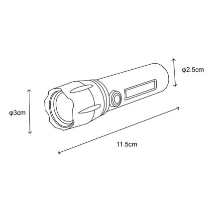 Globo - Torcia LED ricaricabile LED/3W/5V + COB/3W 5500K 1200 mAh