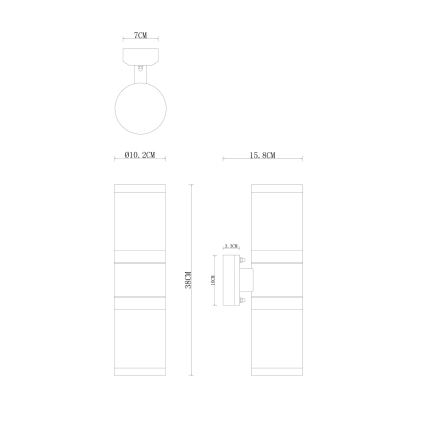 Globo - Applique da esterno 2xE27/60W/230V IP44