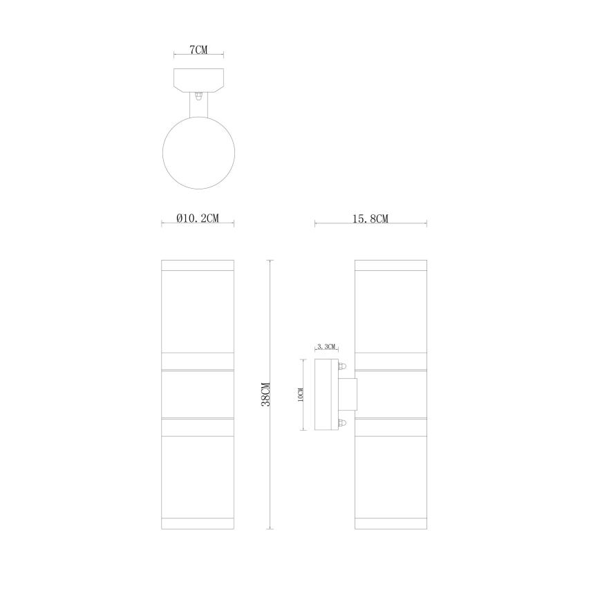 Globo - Applique da esterno 2xE27/60W/230V IP44