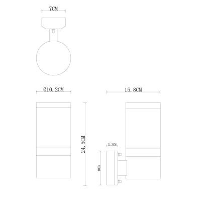 Globo - Applique da esterno 1xE27/60W/230V IP44