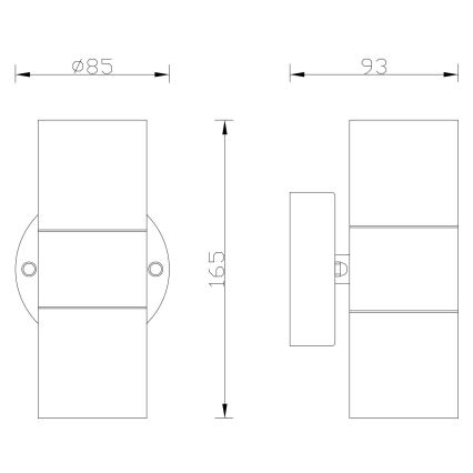 Globo - Applique da esterno 2xGU10/35W/230V IP44