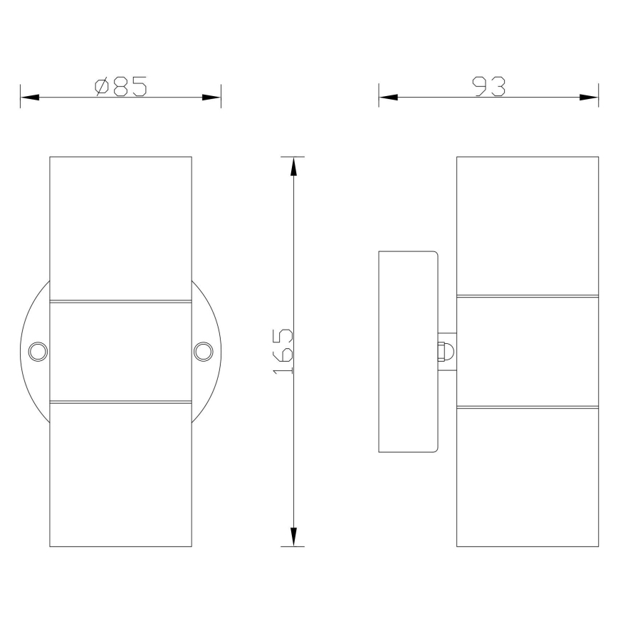 Globo - Applique da esterno 2xGU10/35W/230V IP44