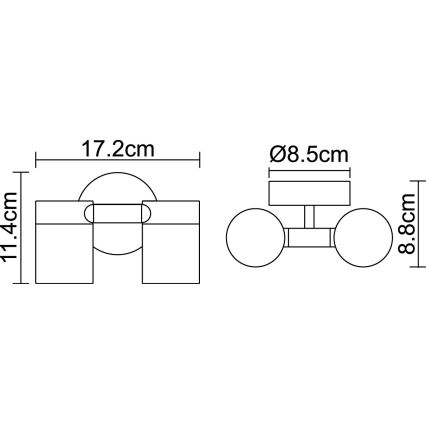 Globo 3207-2L - Lampada LED da esterno STYLE 2xGU10/5W/230V