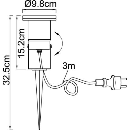 Globo - Lampada da esterno 1xGU10/35W/230V IP65