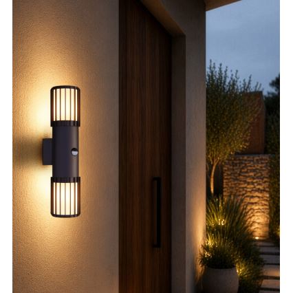 Globo - Applique da esterno con sensore 2xE27/15W/230V IP54