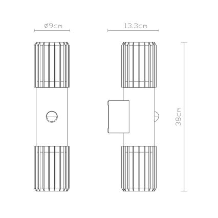 Globo - Applique da esterno con sensore 2xE27/15W/230V IP54