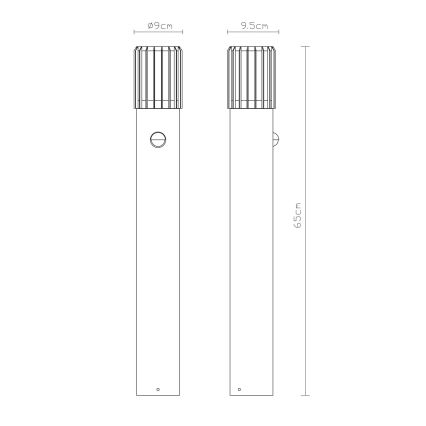 Globo - Lampada da esterno con sensore 1xE27/15W/230V IP54 65 cm