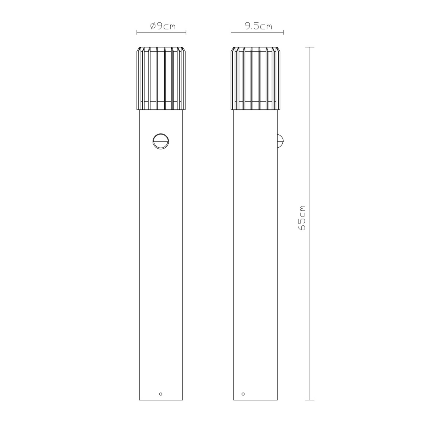 Globo - Lampada da esterno con sensore 1xE27/15W/230V IP54 65 cm