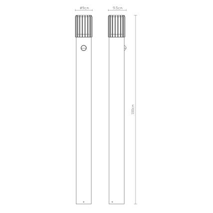 Globo - Lampada da esterno con sensore 1xE27/15W/230V IP54 100 cm