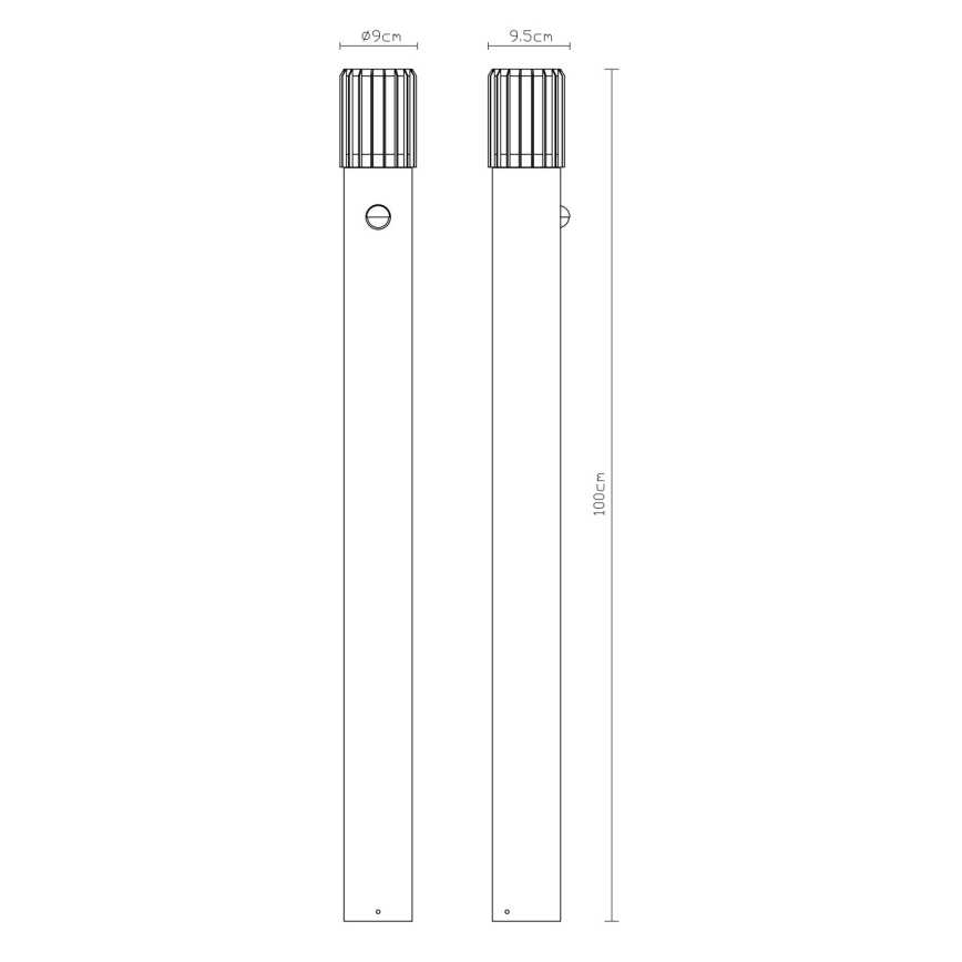 Globo - Lampada da esterno con sensore 1xE27/15W/230V IP54 100 cm