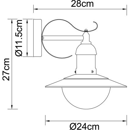 Globo - Applique da esterno 1xE27/23W/230V IP44