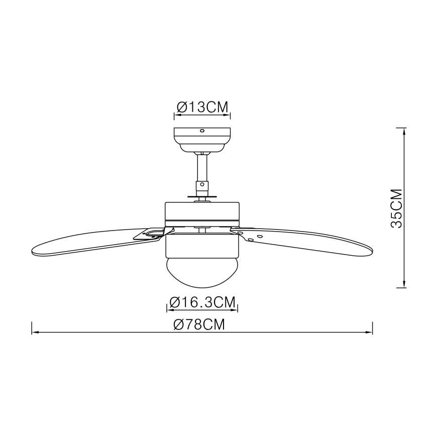 Globo - Ventilatore da soffitto 1xE14/60W/230V