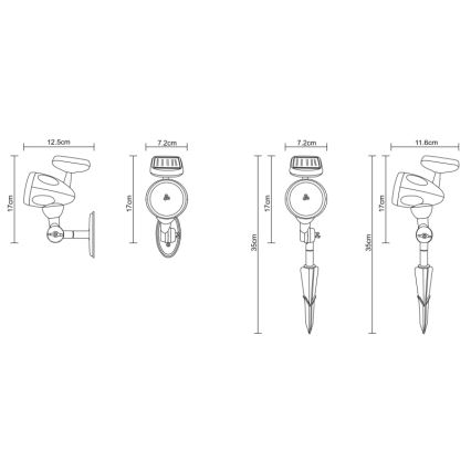 Globo - LED Illuminazione solare 3xLED/0,06W IP44