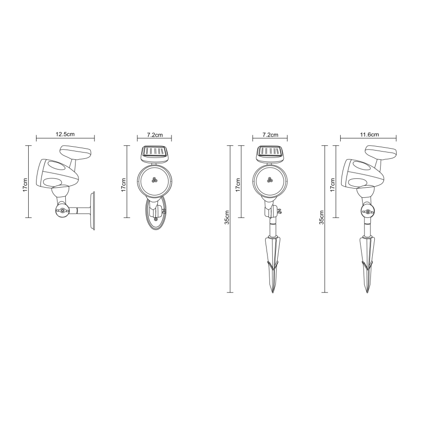 Globo - LED Illuminazione solare 3xLED/0,06W IP44