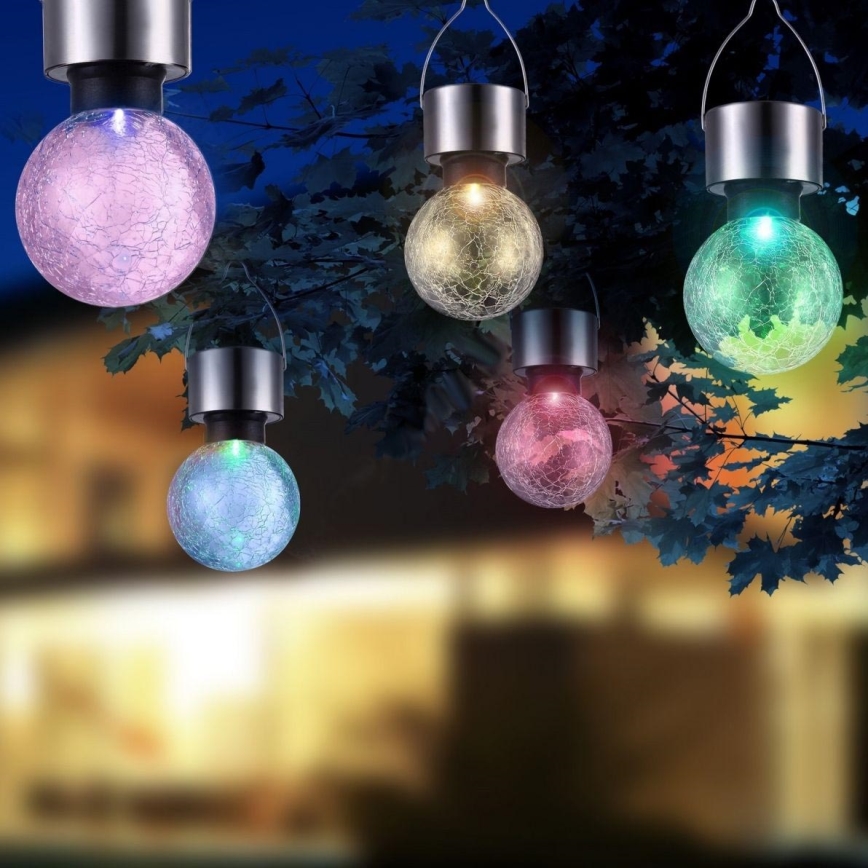 Lampadina in Vetro con Luce Colorata a Led Solare