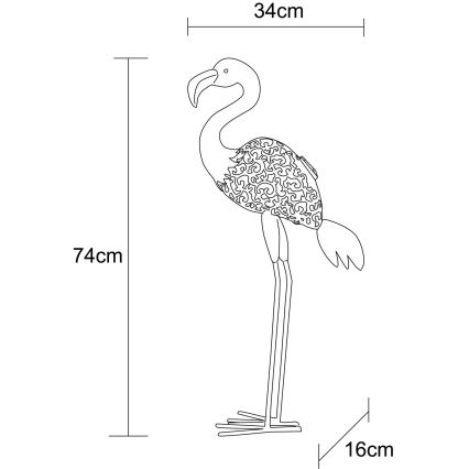 Globo - Lampada solare a LED/3V IP44 300 mAh fenicottero