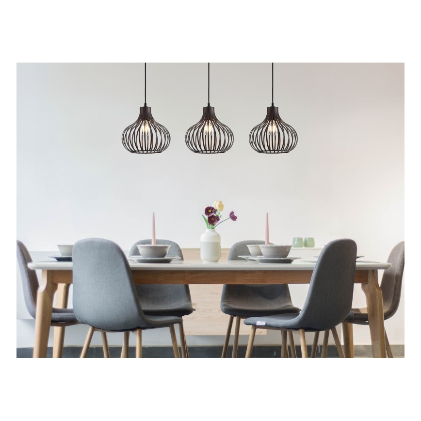 Globo - Lampadario a sospensione con filo 3xE27/40W/230V