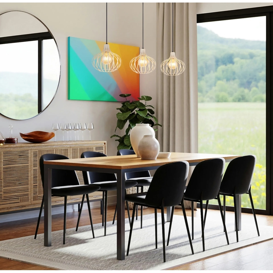 Globo - Lampadario sospeso su cavo 3xE27/40W/230V beige
