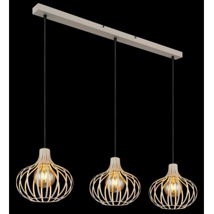 Globo - Lampadario sospeso su cavo 3xE27/40W/230V beige