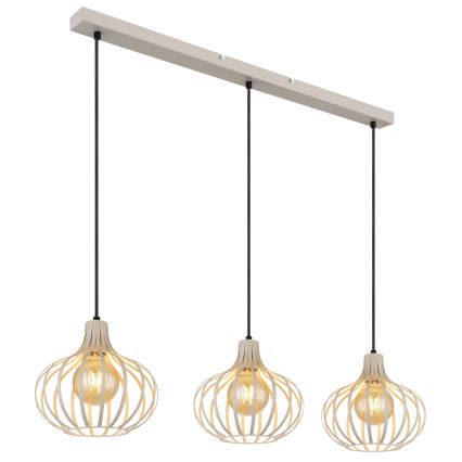 Globo - Lampadario sospeso su cavo 3xE27/40W/230V beige