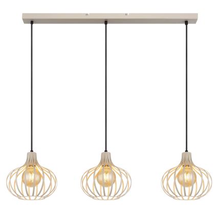 Globo - Lampadario sospeso su cavo 3xE27/40W/230V beige