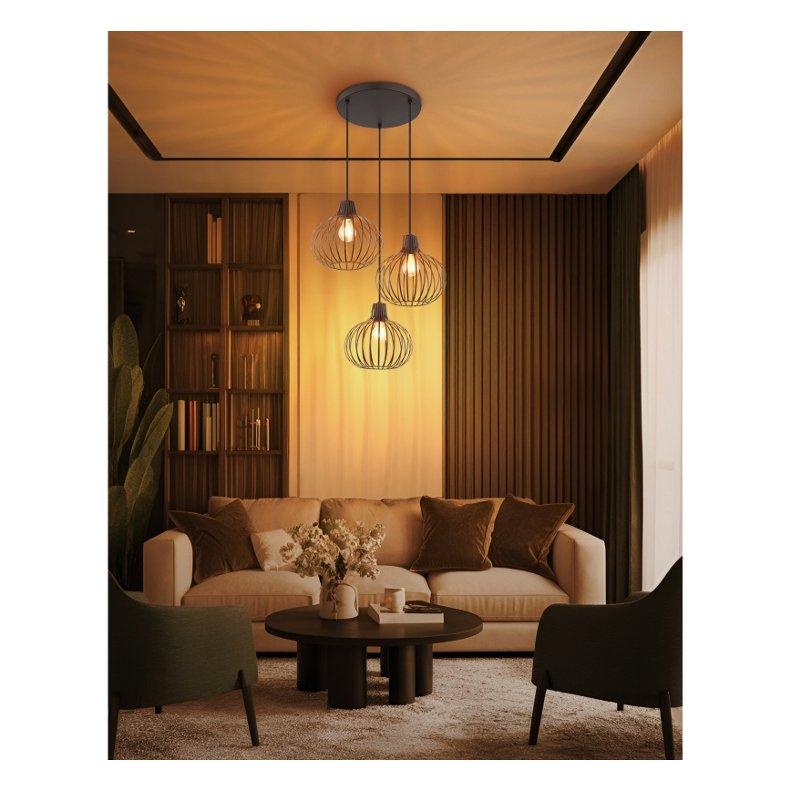 Globo - Lampadario a sospensione con cavo 3xE27/40W/230V