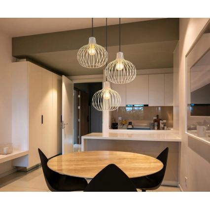 Globo - Lampadario sospeso su cavo 3xE27/40W/230V beige