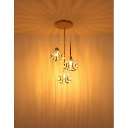 Globo - Lampadario sospeso su cavo 3xE27/40W/230V beige