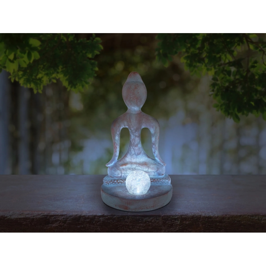 Globo - Lampada solare a LED 3V, IP44, 200 mAh - Statua del Buddha