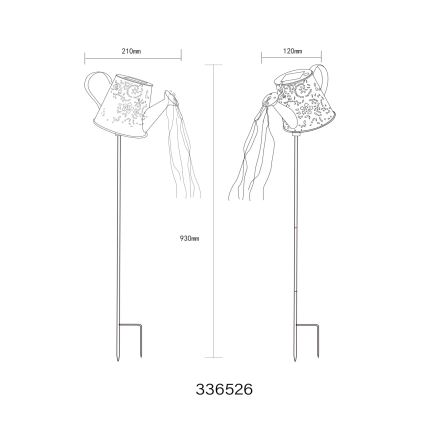Globo - Lampada solare a LED/3V IP44 300 mAh a forma di annaffiatoio