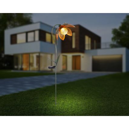 Globo - Lampada solare LED 3,2V IP44 200 mAh a forma di fiore